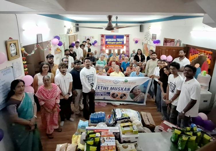 Aahwahan Foundation&rsquo;s &lsquo;Meethi Muskan&rsquo; Reaches 141 Senior Citizens at a Chennai Old Age Home